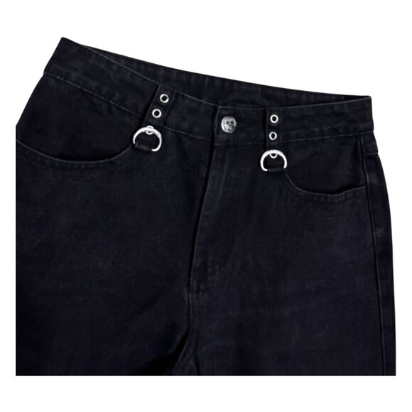 KILL STAR Flare Black Denim Punk Emo Goth Pants Jeans Womens 4 /Small - Picture 4 of 8